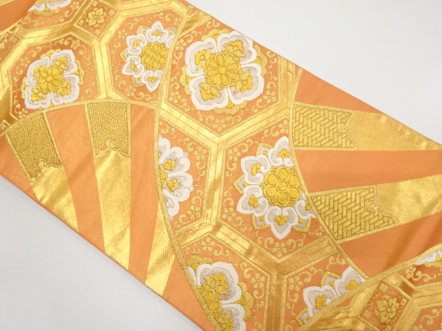 JAPANESE FUKURO OBI / WOVEN FLOWER SHOKKOMON PATTERN